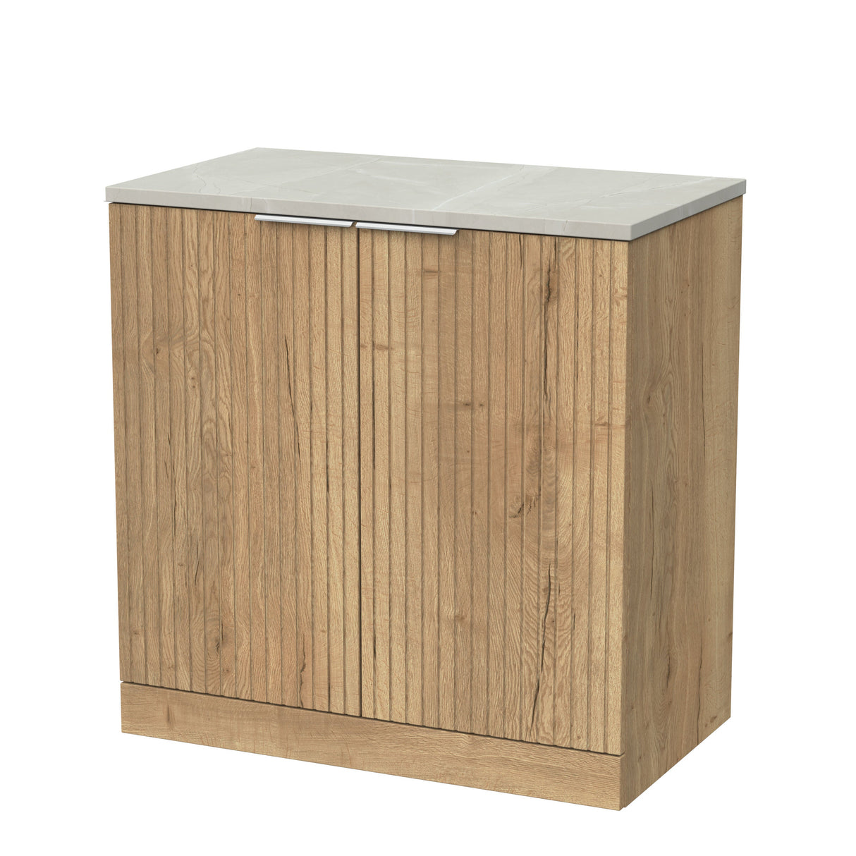 [BFLF1805LMP] Callingwood Contemporary Floor Standing 2 Door Vanity Unit with Marble Plaster Laminate Worktop, Choice of Size and Colour - Cutout