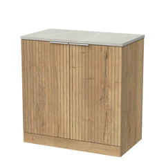 [BFLF1805LMP] Callingwood Contemporary Floor Standing 2 Door Vanity Unit with Marble Plaster Laminate Worktop, Choice of Size and Colour - Cutout