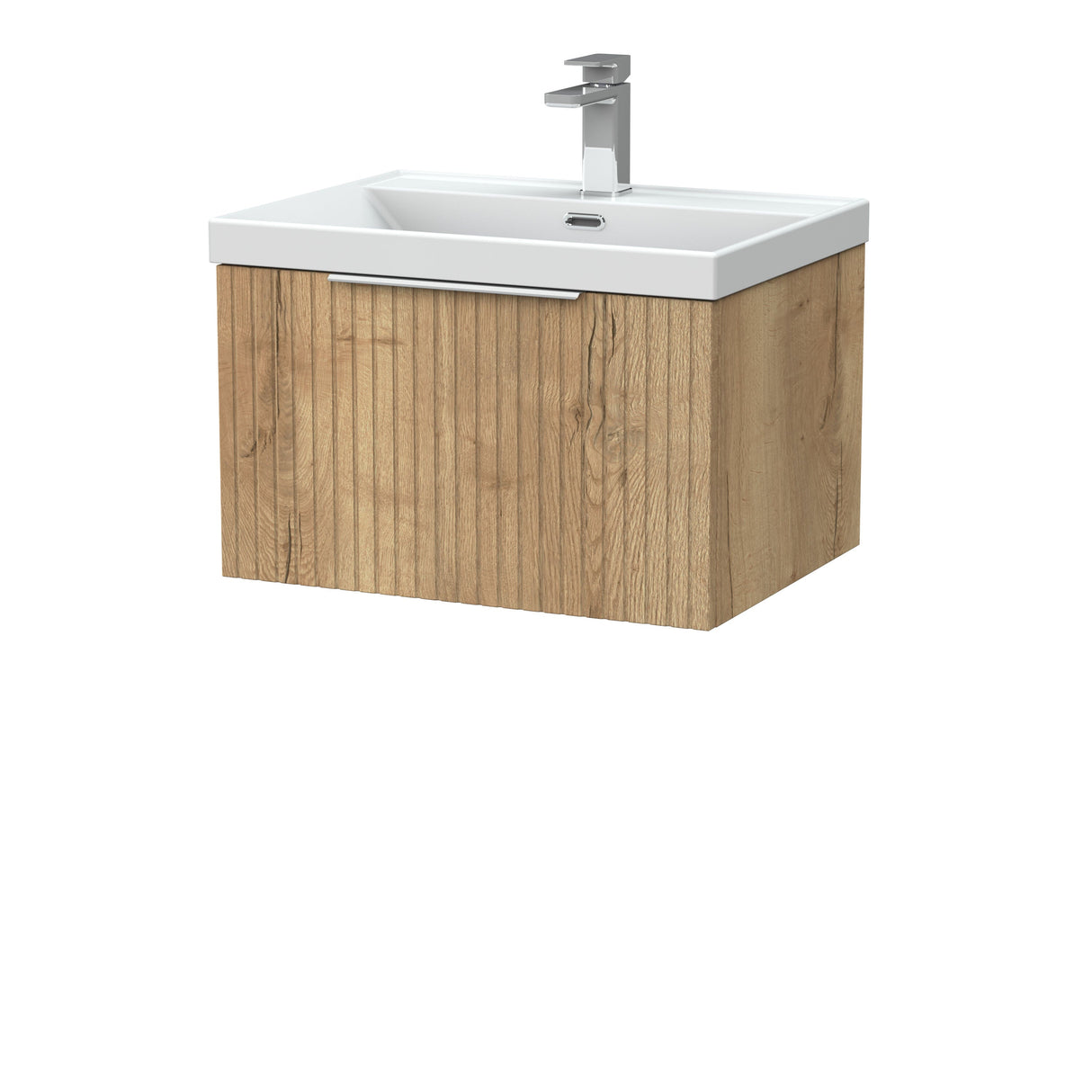 [BFLF1822E] Callingwood Contemporary Wall Hung 1 Drawer Vanity Unit with Thin-Edge Ceramic Basin, Choice of Size and Colour - Cutout