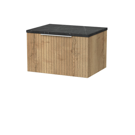 [BFLF1822LBP] Callingwood Contemporary Wall Hung 1 Drawer Vanity Unit with Black Pietra Marble Laminate Worktop, Choice of Size and Colour - Cutout