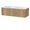 [BFLF1822LCM2] Callingwood Contemporary Wall Hung 2 Drawer 1200mm Vanity Unit with Carrera Marble Laminate Worktop, Choice of Colour - Cutout