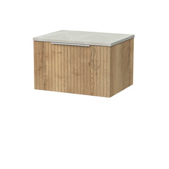 [BFLF1822LMP] Callingwood Contemporary Wall Hung 1 Drawer Vanity Unit with Marble Plaster Laminate Worktop, Choice of Size and Colour - Cutout