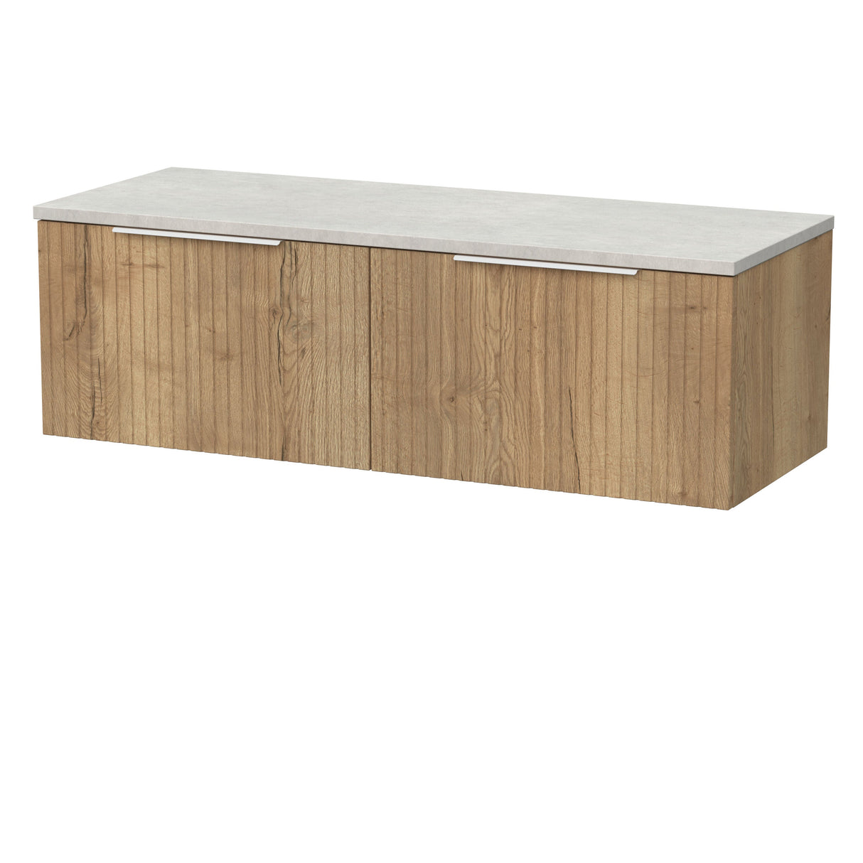 [BFLF1822LSWG2] Callingwood Contemporary Wall Hung 2 Drawer 1200mm Vanity Unit with White Sparkle Laminate Worktop, Choice of Colour - Cutout