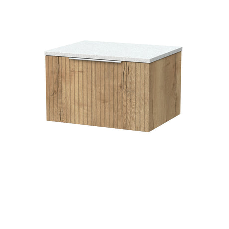 [BFLF1822LWN] Callingwood Contemporary Wall Hung 1 Drawer Vanity Unit with White Nebula Laminate Worktop, Choice of Size and Colour - Cutout
