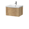 [BFLF1822L] Callingwood Contemporary Wall Hung 1 Drawer Vanity Unit with 1 Tap Hole Fireclay Basin, Choice of Size and Colour - Cutout