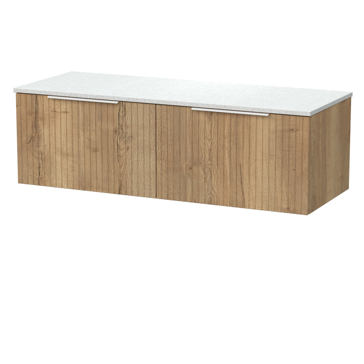 [BFLF1822WMT2] Callingwood Contemporary Wall Hung 2 Drawer 1200mm Vanity Unit with White Marble Worktop, Choice of Colour - Cutout