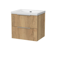 [BFLF1824K] Callingwood Contemporary Wall Hung 2 Drawer Vanity Unit with 0 Tap Hole Fireclay Basin, Choice of Size and Colour - Cutout