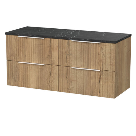 [BFLF1824LBP2] Callingwood Contemporary Wall Hung 4 Drawer 1200mm Vanity Unit with Black Pietra Marble Laminate Worktop, Choice of Colour - Cutout