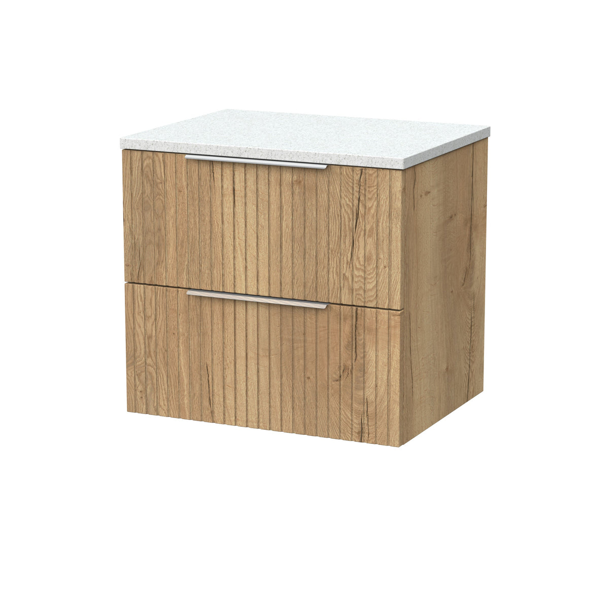 [BFLF1824LWN] Callingwood Contemporary Wall Hung 2 Drawer Vanity Unit with White Nebula Laminate Worktop, Choice of Size and Colour - Cutout