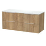 [BFLF1824WMT2] Callingwood Contemporary Wall Hung 4 Drawer 1200mm Vanity Unit with White Marble Worktop, Choice of Colour - Cutout