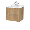 [BFLF1824WS1] Callingwood Contemporary Wall Hung 2 Drawer Vanity Unit with Marble Worktop and Basin, Choice of Size and Colour - Cutout