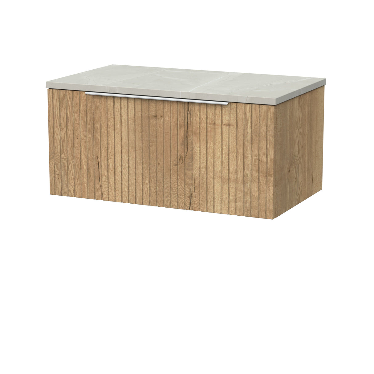 [BFLF1825LMP] Callingwood Contemporary Wall Hung 1 Drawer Vanity Unit with Marble Plaster Laminate Worktop, Choice of Size and Colour - Cutout