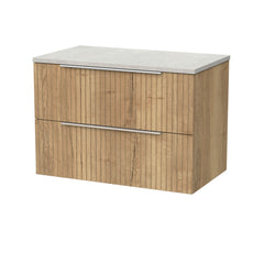 [BFLF1826LSWG] Callingwood Contemporary Wall Hung 2 Drawer Vanity Unit with White Sparkle Laminate Worktop, Choice of Size and Colour - Cutout