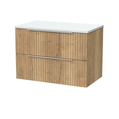[BFLF1826LWN] Callingwood Contemporary Wall Hung 2 Drawer Vanity Unit with White Nebula Laminate Worktop, Choice of Size and Colour - Cutout