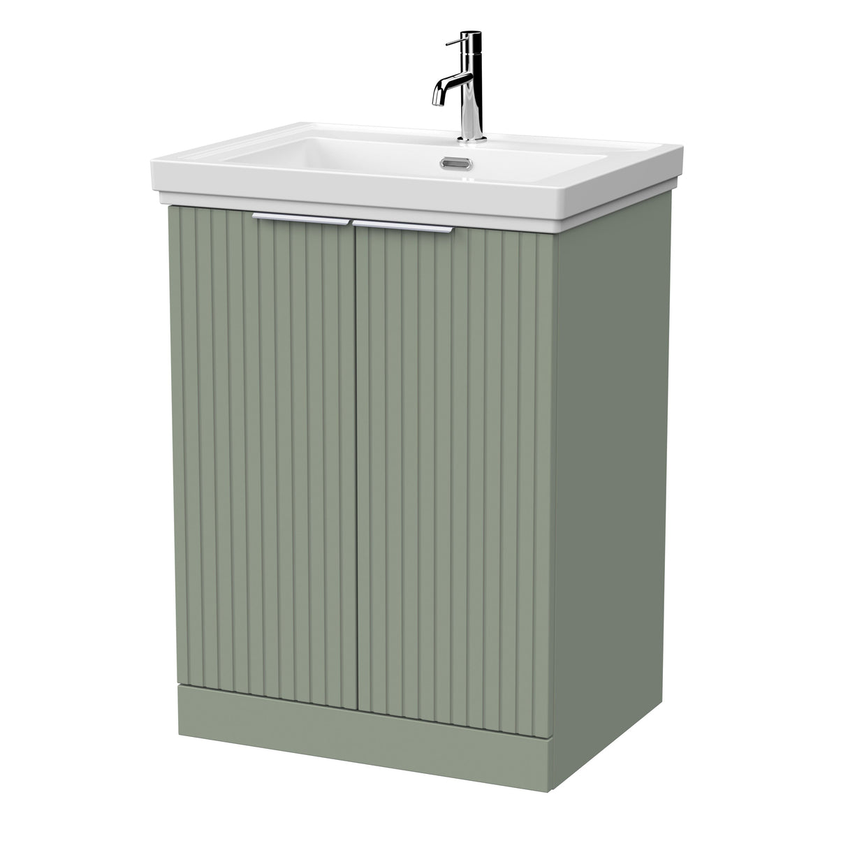 [BFLF3103A] Callingwood Contemporary Floor Standing 2 Door Vanity Unit with Traditional 1 Tap Hole Fireclay Basin, Choice of Size and Colour - Cutout