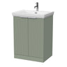 [BFLF3103A] Callingwood Contemporary Floor Standing 2 Door Vanity Unit with Traditional 1 Tap Hole Fireclay Basin, Choice of Size and Colour - Cutout