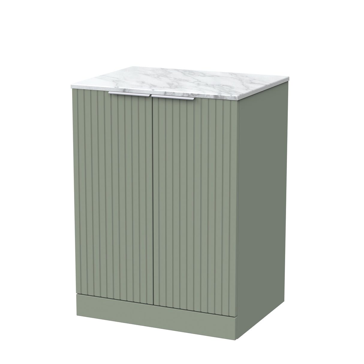 [BFLF3103CMT] Callingwood Contemporary Floor Standing 2 Door Vanity Unit with Carrera Marble Worktop, Choice of Size and Colour - Cutout