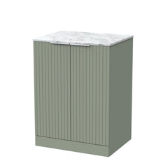 [BFLF3103CMT] Callingwood Contemporary Floor Standing 2 Door Vanity Unit with Carrera Marble Worktop, Choice of Size and Colour - Cutout
