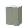 [BFLF3103CMT] Callingwood Contemporary Floor Standing 2 Door Vanity Unit with Carrera Marble Worktop, Choice of Size and Colour - Cutout