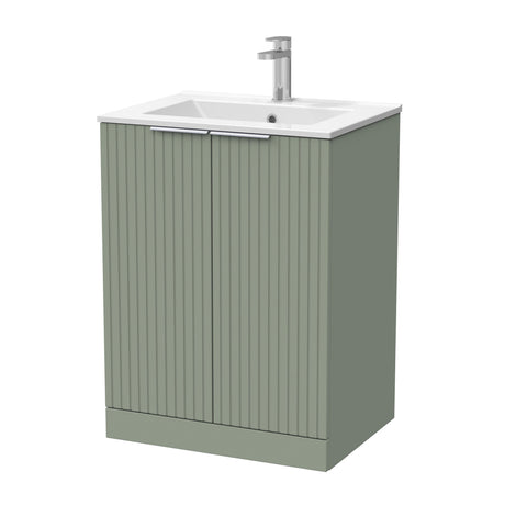 [BFLF3103C] Callingwood Contemporary Floor Standing 2 Door Vanity Unit with Minimalist Ceramic Basin, Choice of Size and Colour - Cutout
