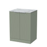 [BFLF3103GMT] Callingwood Contemporary Floor Standing 2 Door Vanity Unit with Grey Marble Worktop, Choice of Size and Colour - Cutout