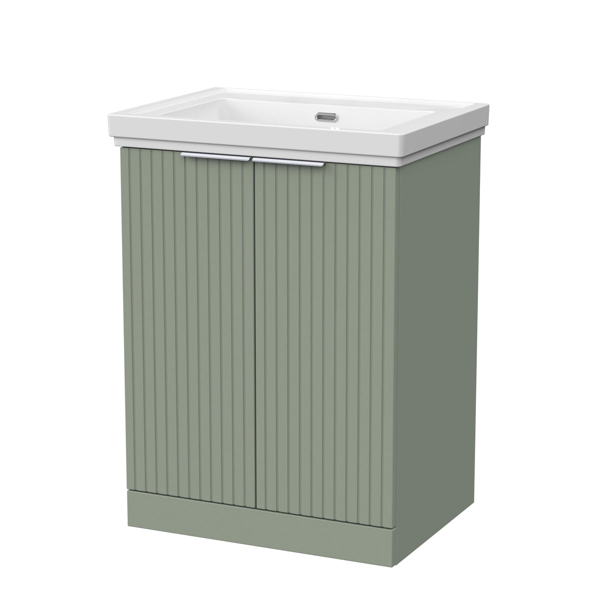 [BFLF3103H] Callingwood Contemporary Floor Standing 2 Door Vanity Unit with Traditional 0 Tap Hole Fireclay Basin, Choice of Size and Colour - Cutout