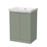 [BFLF3103H] Callingwood Contemporary Floor Standing 2 Door Vanity Unit with Traditional 0 Tap Hole Fireclay Basin, Choice of Size and Colour - Cutout