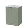[BFLF3103LCM] Callingwood Contemporary Floor Standing 2 Door Vanity Unit with Carrera Marble Laminate Worktop, Choice of Size and Colour - Cutout