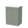 [BFLF3103LWN] Callingwood Contemporary Floor Standing 2 Door Vanity Unit with White Nebula Laminate Worktop, Choice of Size and Colour - Cutout