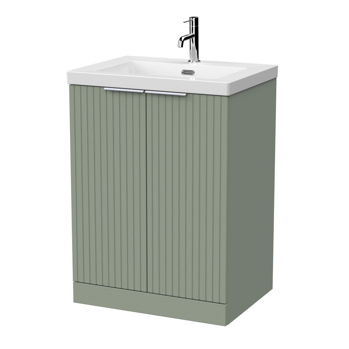[BFLF3103L] Callingwood Contemporary Floor Standing 2 Door Vanity Unit with 1 Tap Hole Fireclay Basin, Choice of Size and Colour - Cutout