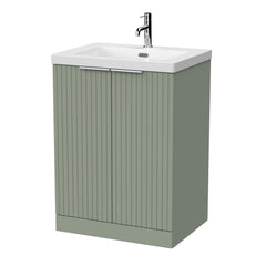 [BFLF3103L] Callingwood Contemporary Floor Standing 2 Door Vanity Unit with 1 Tap Hole Fireclay Basin, Choice of Size and Colour - Cutout