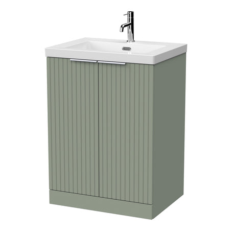 [BFLF3103L] Callingwood Contemporary Floor Standing 2 Door Vanity Unit with 1 Tap Hole Fireclay Basin, Choice of Size and Colour - Cutout
