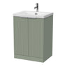 [BFLF3103L] Callingwood Contemporary Floor Standing 2 Door Vanity Unit with 1 Tap Hole Fireclay Basin, Choice of Size and Colour - Cutout