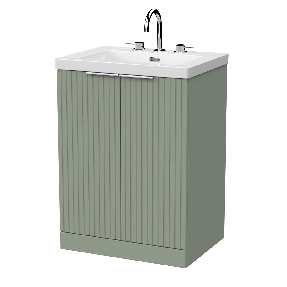 [BFLF3103M] Callingwood Contemporary Floor Standing 2 Door Vanity Unit with 3 Tap Hole Fireclay Basin, Choice of Size and Colour - Cutout