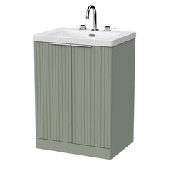 [BFLF3103M] Callingwood Contemporary Floor Standing 2 Door Vanity Unit with 3 Tap Hole Fireclay Basin, Choice of Size and Colour - Cutout