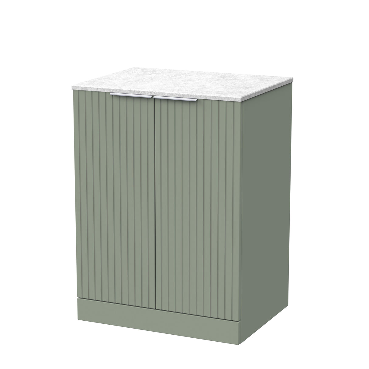 [BFLF3103WMT] Callingwood Contemporary Floor Standing 2 Door Vanity Unit with White Marble Worktop, Choice of Size and Colour - Cutout