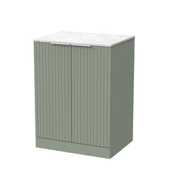 [BFLF3103WMT] Callingwood Contemporary Floor Standing 2 Door Vanity Unit with White Marble Worktop, Choice of Size and Colour - Cutout