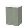 [BFLF3103WMT] Callingwood Contemporary Floor Standing 2 Door Vanity Unit with White Marble Worktop, Choice of Size and Colour - Cutout