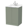 [BFLF3103WS1] Callingwood Contemporary Floor Standing 2 Door Vanity Unit with Marble Worktop and Basin, Choice of Size and Colour - Cutout