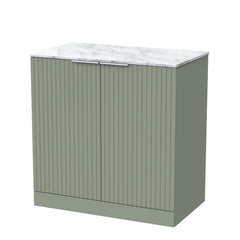 [BFLF3105CMT] Callingwood Contemporary Floor Standing 2 Door Vanity Unit with Carrera Marble Worktop, Choice of Size and Colour - Cutout