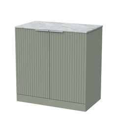 [BFLF3105GMT] Callingwood Contemporary Floor Standing 2 Door Vanity Unit with Grey Marble Worktop, Choice of Size and Colour - Cutout