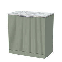 [BFLF3105LCM] Callingwood Contemporary Floor Standing 2 Door Vanity Unit with Carrera Marble Laminate Worktop, Choice of Size and Colour - Cutout
