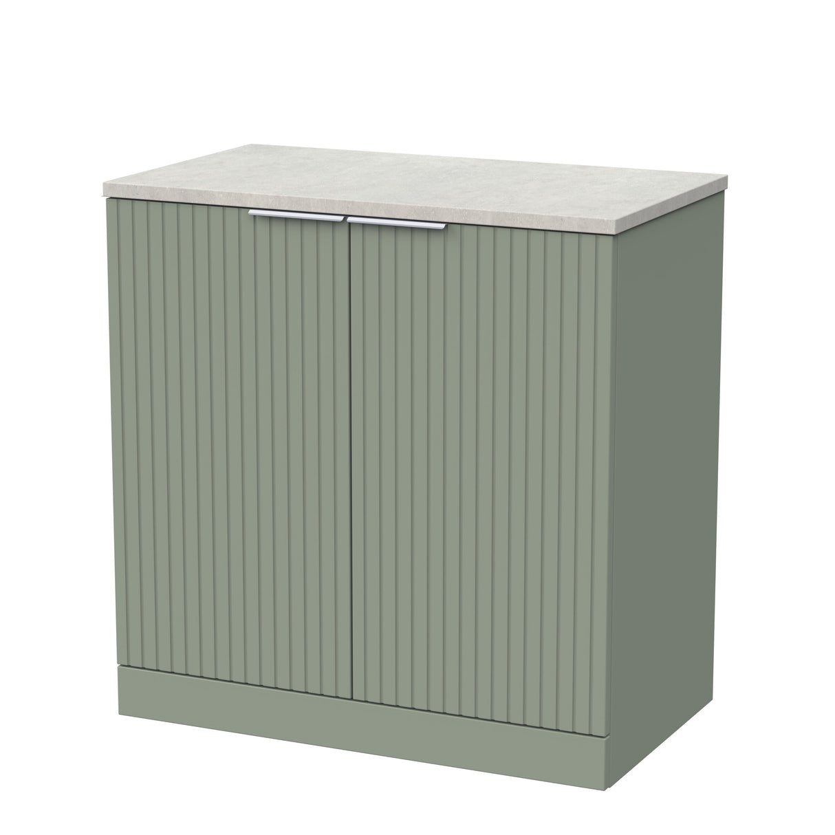 [BFLF3105LSWG] Callingwood Contemporary Floor Standing 2 Door Vanity Unit with White Sparkle Laminate Worktop, Choice of Size and Colour - Cutout
