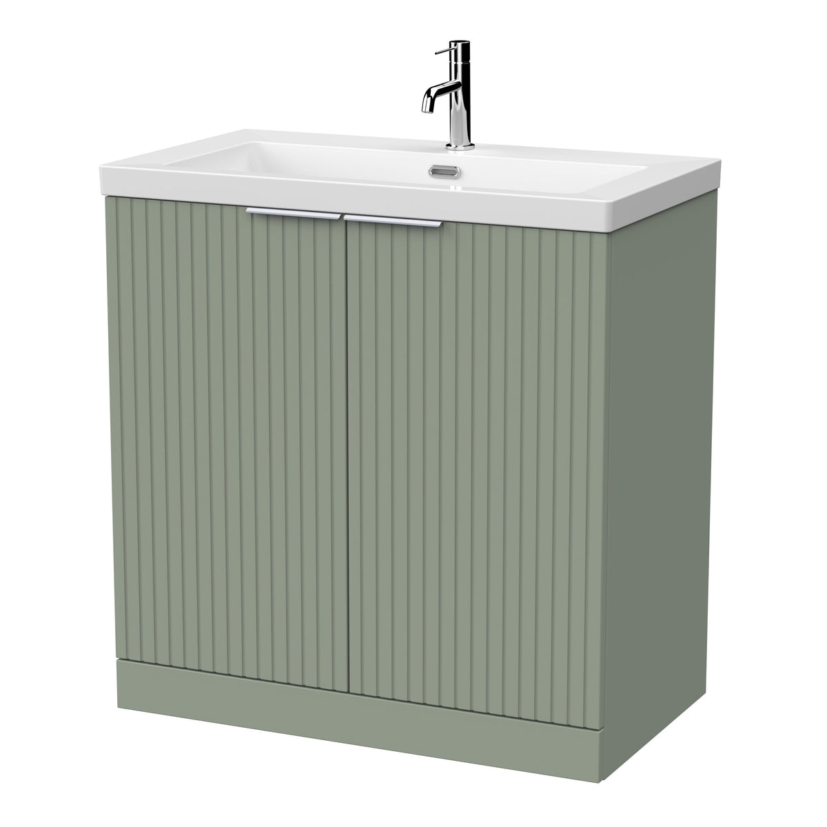 [BFLF3105L] Callingwood Contemporary Floor Standing 2 Door Vanity Unit with 1 Tap Hole Fireclay Basin, Choice of Size and Colour - Cutout