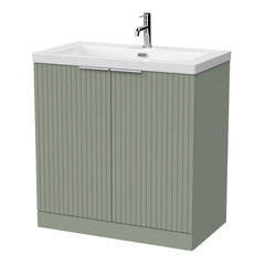 [BFLF3105L] Callingwood Contemporary Floor Standing 2 Door Vanity Unit with 1 Tap Hole Fireclay Basin, Choice of Size and Colour - Cutout