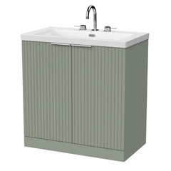 [BFLF3105M] Callingwood Contemporary Floor Standing 2 Door Vanity Unit with 3 Tap Hole Fireclay Basin, Choice of Size and Colour - Cutout