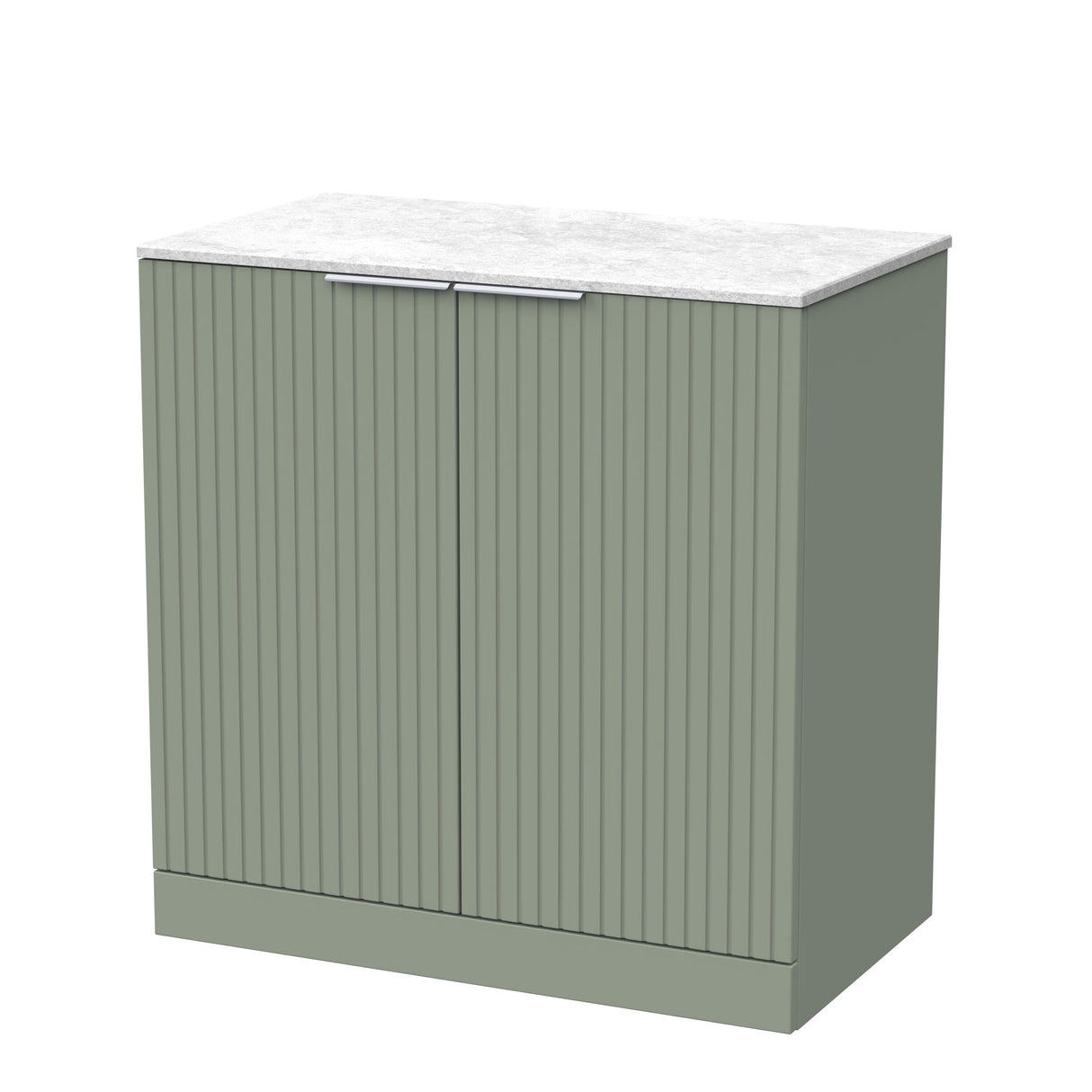[BFLF3105WMT] Callingwood Contemporary Floor Standing 2 Door Vanity Unit with White Marble Worktop, Choice of Size and Colour - Cutout