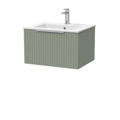 [BFLF3122C] Callingwood Contemporary Wall Hung 1 Drawer Vanity Unit with Minimalist Ceramic Basin, Choice of Size and Colour - Cutout