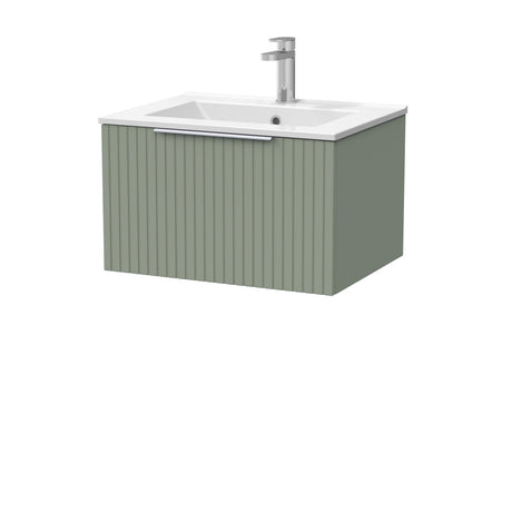 [BFLF3122C] Callingwood Contemporary Wall Hung 1 Drawer Vanity Unit with Minimalist Ceramic Basin, Choice of Size and Colour - Cutout