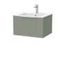 [BFLF3122C] Callingwood Contemporary Wall Hung 1 Drawer Vanity Unit with Minimalist Ceramic Basin, Choice of Size and Colour - Cutout